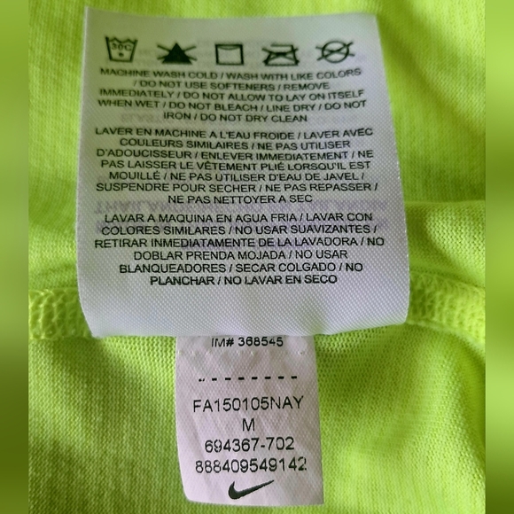 Nike Size Medium Women's Neon Green Athletic Tank Top - Picture 10 of 11